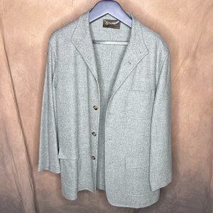 Loro Piana Sweater Jacket/Blazer Mens Italian Size 58 GRAY Cashmere/Wool blend